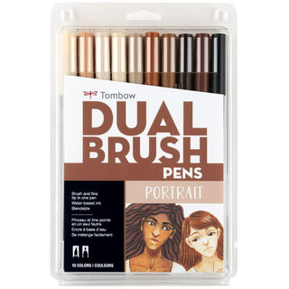 Tombow 56170 Dual Brush Pen Art Markers  Portrait  10-Pack