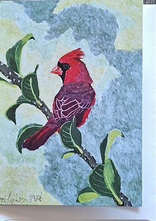 August Cardinal Blank Greeting Card