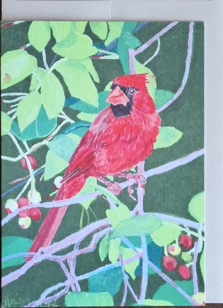 January Cardinal Blank Card
