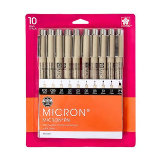 MICRON BLACK PEN SET OF 10