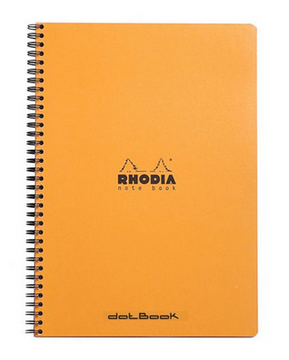 Rhodia wirebound dot grid notebook Lined Black 6 x 8 1/4