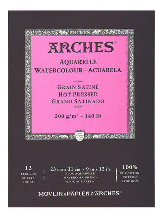 Watercolor Pad 9 in. x 12 in., hot pressed, 140 lb.
