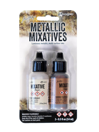 Tim Holtz Alcohol Inks Metallic Mixatives copper, pearl, pack of 2