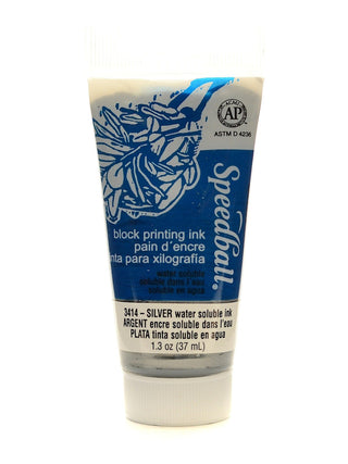 Block Printing Water Soluble Ink silver, 1.25 oz.