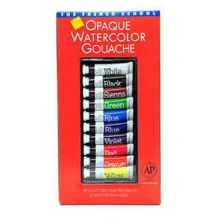 Savoir-Faire Opaque Watercolor Gouache Set  10ml Tubes  10-Colors