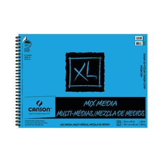 Canson - 100510931 XL Series Mix Paper Pad, Heavyweight, Fine Texture, Heavy Sizing for Wet and Dry Media, Side Wire Bound, 98 Pound, 18 x 24 in, 30 Sheets, 18"X24", 0 (B00F3D84RU)