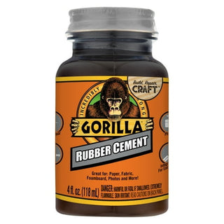 Gorilla Glue Clear Rubber Cement Adhesive  4 Ounce Jar
