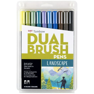 Tombow 56169 Dual Brush Pen Art Markers  Landscape  10-Pack