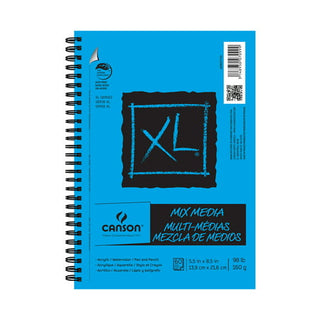 Canson XL Series Mix Paper Pad, Heavyweight, Fine Texture, Heavy Sizing for Wet or Dry Media, Side Wire Bound, 98 Pound, 5.5 x 8.5 in, 60 Sheets, 5.5"X8.5" (B00QJVYCQC)