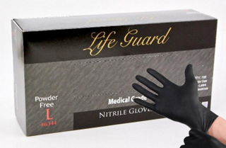 Life Guard Black Nitrile Gloves
