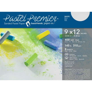 Global Art Pastel Premier Sanded Paper  400 Grit  White  9  x 12   8 Sheets/Pkg.