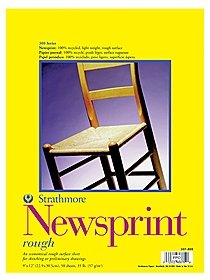Strathmore 300 Series Newsprint Paper Pads smooth, 50 sheets, 18 in. x 24 in.