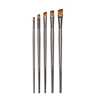 Zen Series 43 Synthetic All Media Long Handle Brushes, Angulars, 2